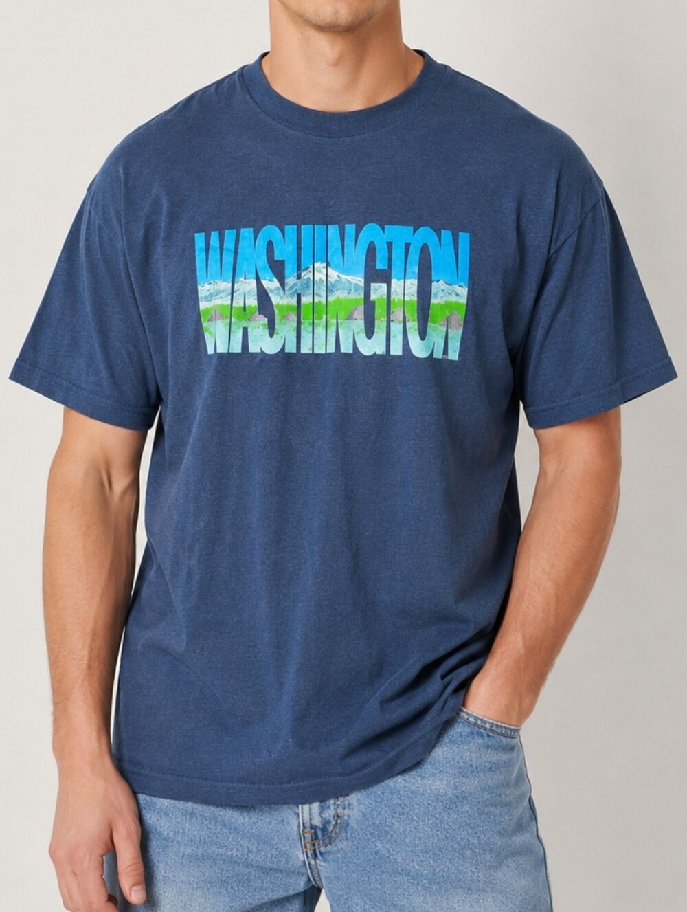 Washington State Vintage 90s Blue Short Sleeve Travel T Shirt